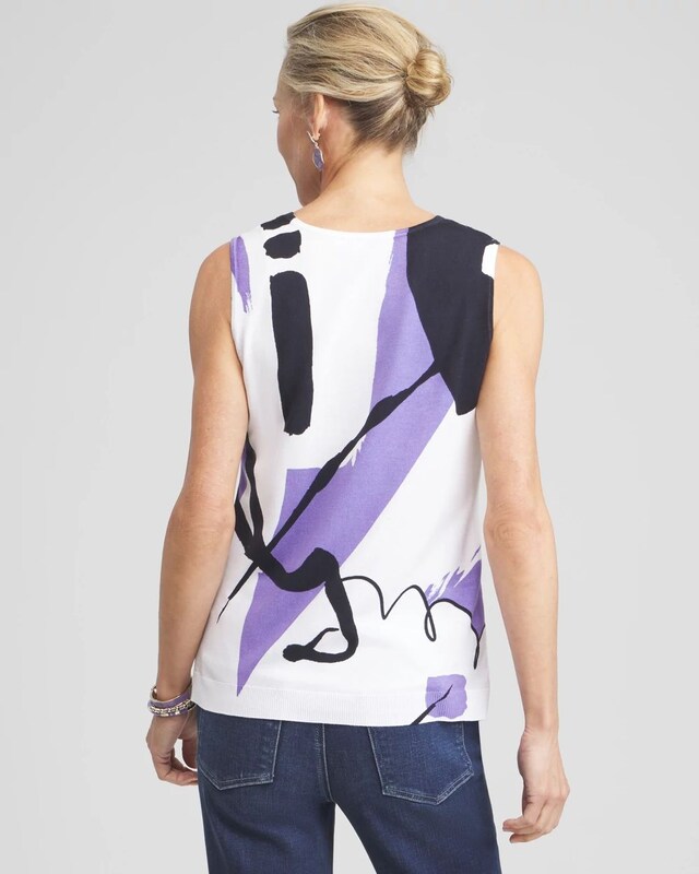 Spun Rayon Abstract Print Tank - image 3